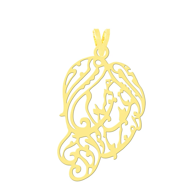 آویز گردنبند طلا 18 عیار زنانه کرابو طرح زلف بر باد مده تا مدهی بر بادم مدل Kr3109