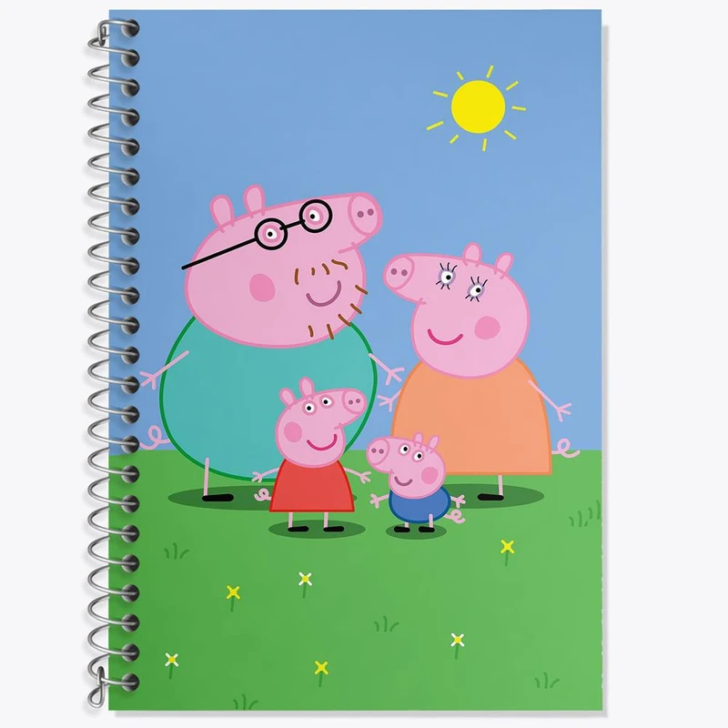 دفتر زبان 50 برگ خندالو مدل سه خط طرح خانواده پپا پیگ انیمیشن پپا پیگ Peppa pig کد 22070