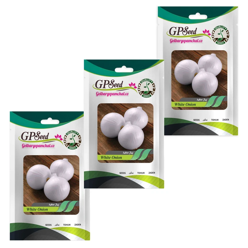 بذر پیاز سفید گلبرگ پامچال کد GPF-221 مجموعه 3 عددی