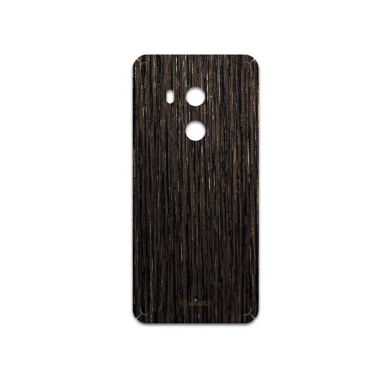 برچسب پوششی ماهوت مدل Dark-Gold-Stripes-Wood مناسب برای گوشی موبایل اچ تی سی U11 Plus