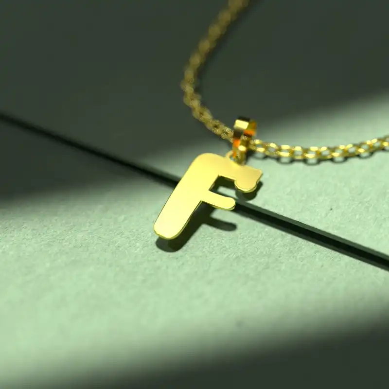 گردنبند طلا 18 عیار زنانه مدوپد مدل حرف F کد H3-1-1013