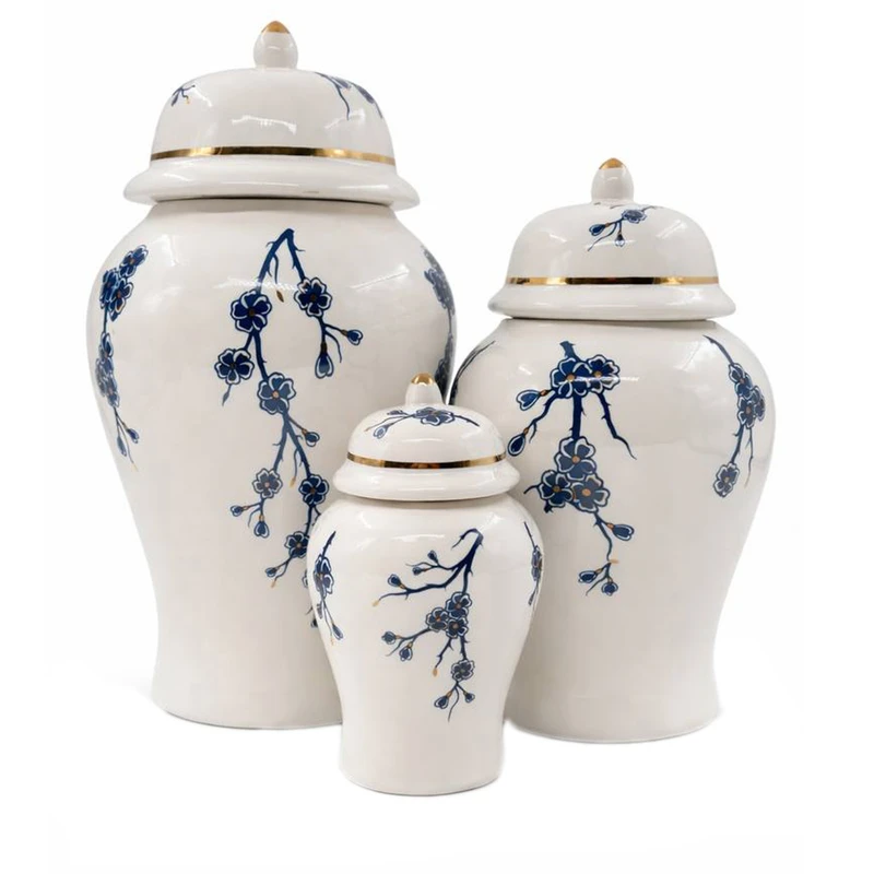 بانکه مدل جینجر جار طرح شکوفه کد 1مجموعه 3 عددی