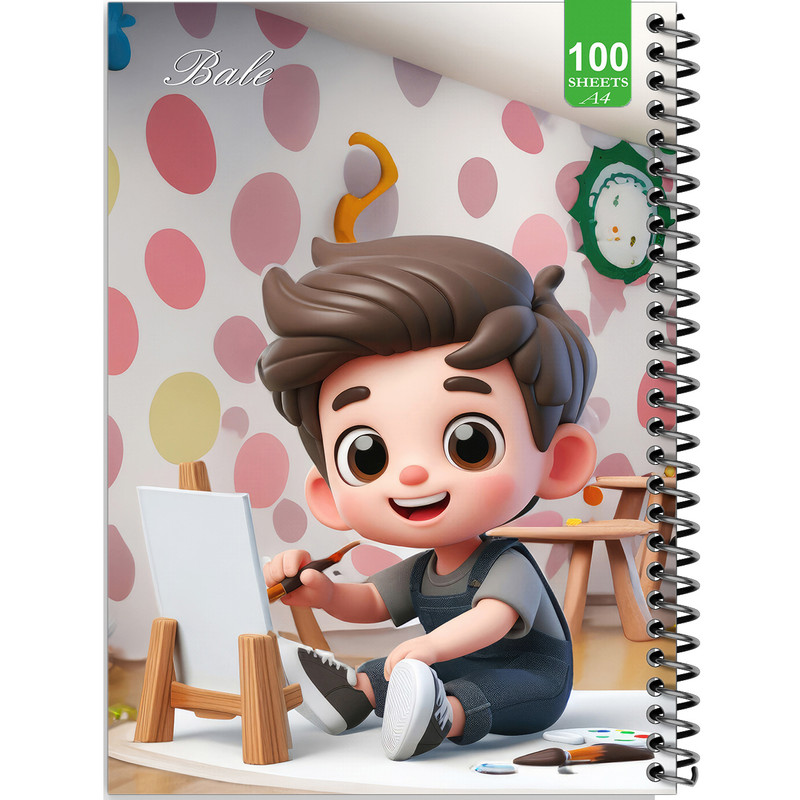 دفتر نقاشی 100 برگ بله مدل رحلی طرح فانتزی اتاق کودک کد A4-N405