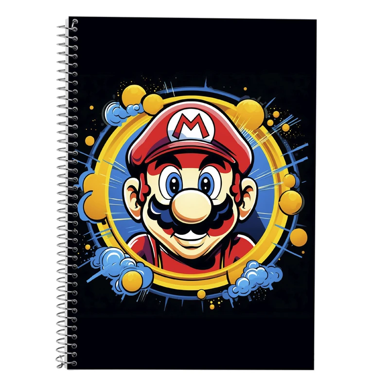 دفتر زبان 50 برگ مدوپد مدل سه خط طرح سوپرماریو super mario کد DF2919