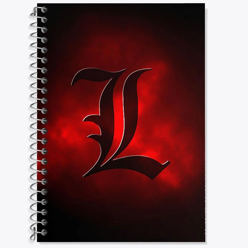 دفتر زبان 50 برگ خندالو مدل دو خط طرح ال انیمه دفترچه مرگ Death Note کد 11288