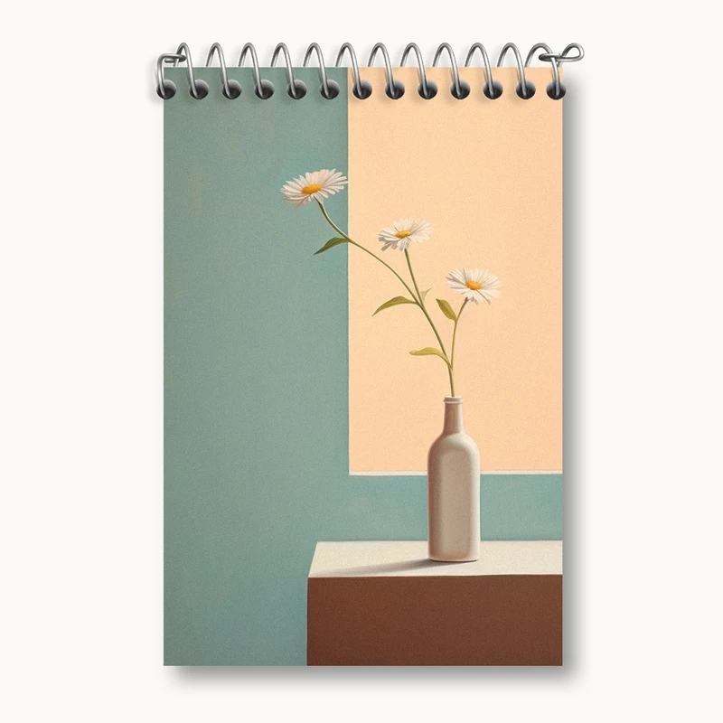 دفتر یادداشت 50 برگ خندالو مدل گلدان گل مینیمال کد F2804