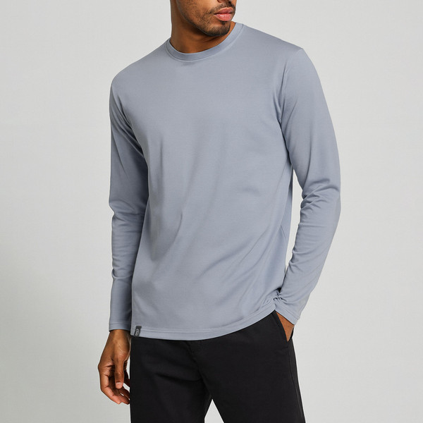 تی شرت آستین بلند مردانه باینت مدل 513-21 رنگ آبی روشن