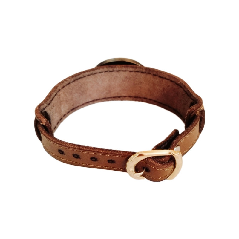 دستبند مردانه مدل چرم و عقیق اصل