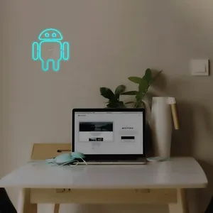 چراغ دیواری نئون دیزاین طرح Android-Logo_TBL