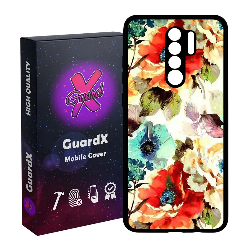 کاور گارد ایکس طرح گل مدل Glass10405 مناسب برای گوشی موبایل شیائومی Redmi 9 / 9 Prime