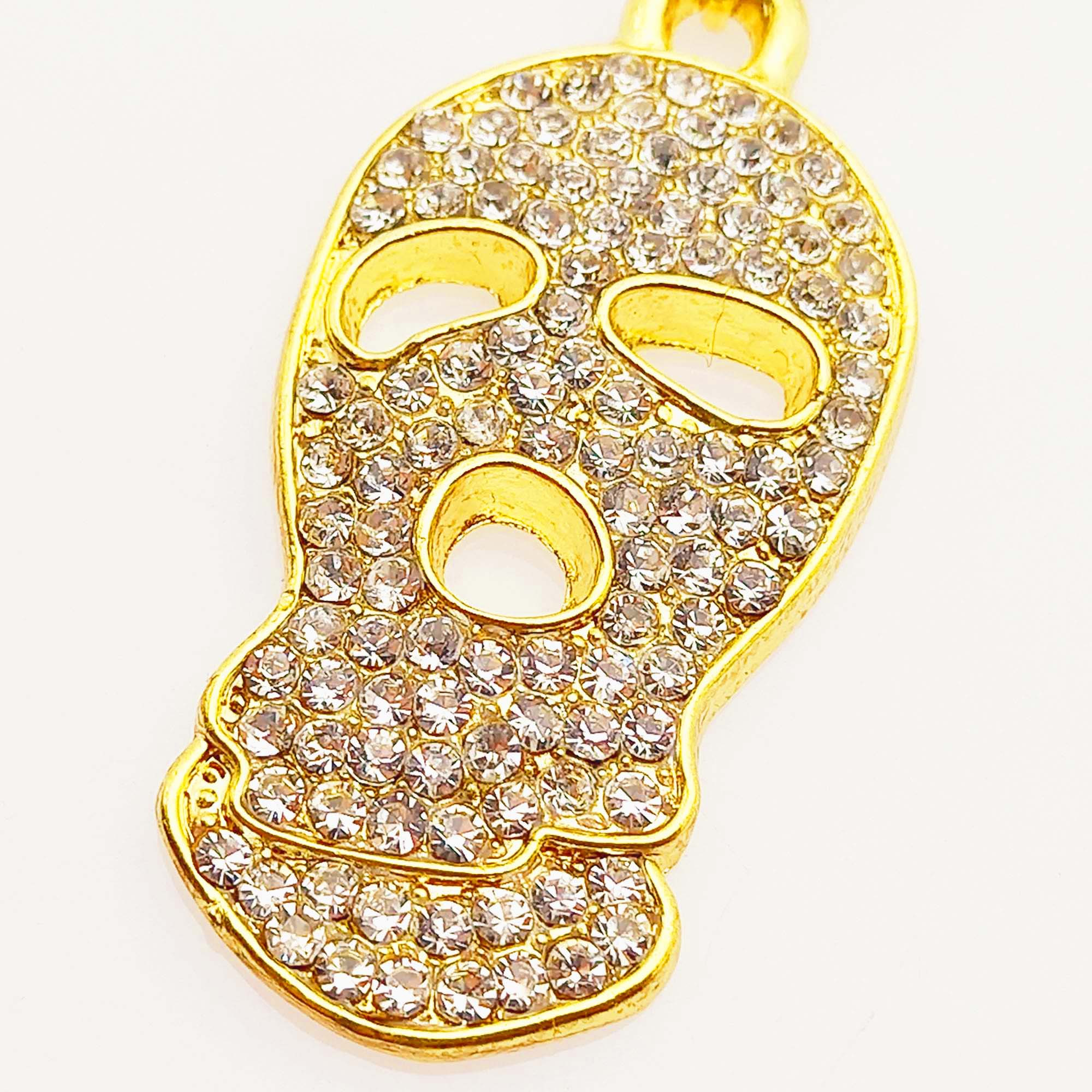 گردنبند مردانه طرح چهره مدل فول نگین کد 733GAM