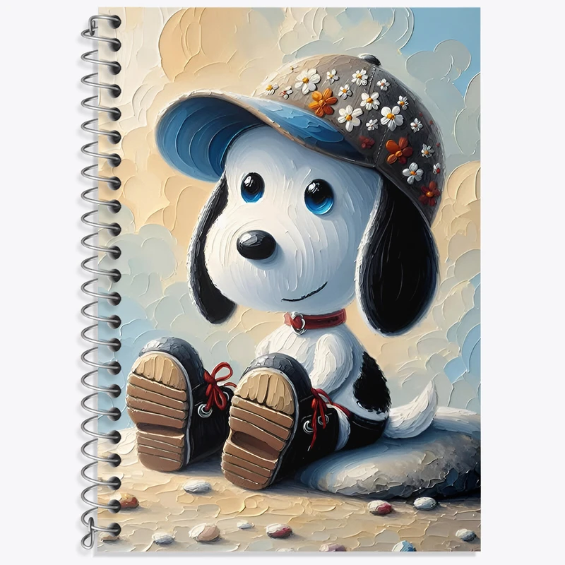 دفتر زبان 50 برگ خندالو مدل دو خط طرح اسنوپی (Snoopy) کد N5134