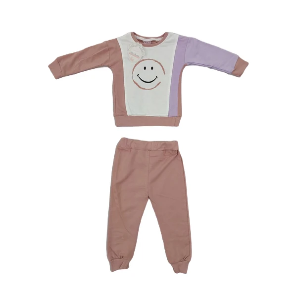 ست سویشرت و شلوار دخترانه مدل لبخند