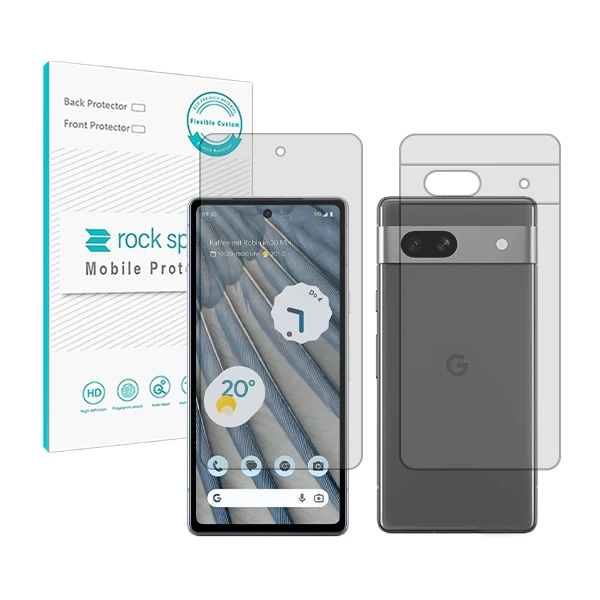 محافظ صفحه نمایش شفاف راک اسپیس مدل HyGEL مناسب برای گوشی موبایل گوگل Google Pixel 7a به همراه محافظ پشت گوشی