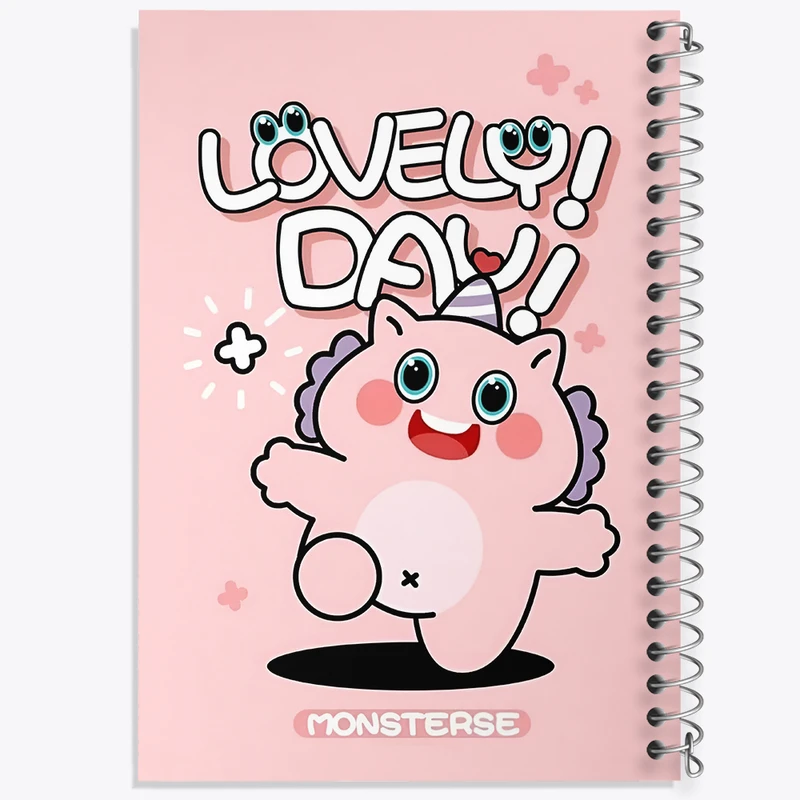 دفتر ژورنال نویسی 50 برگ خندالو مدل نقطه ای طرح هیولای بامزه کد N3671