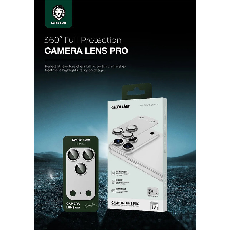 محافظ لنز دوربین گرین لاین مدل Camera Lens Pro مناسب برای گوشی موبایل اپل iPhone 17 Pro 