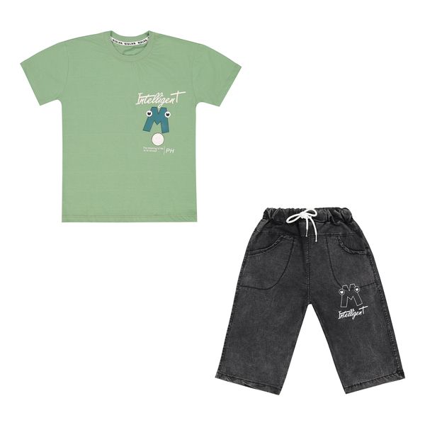 ست تی‌شرت و شلوارک پسرانه نیدلان مدل m4175