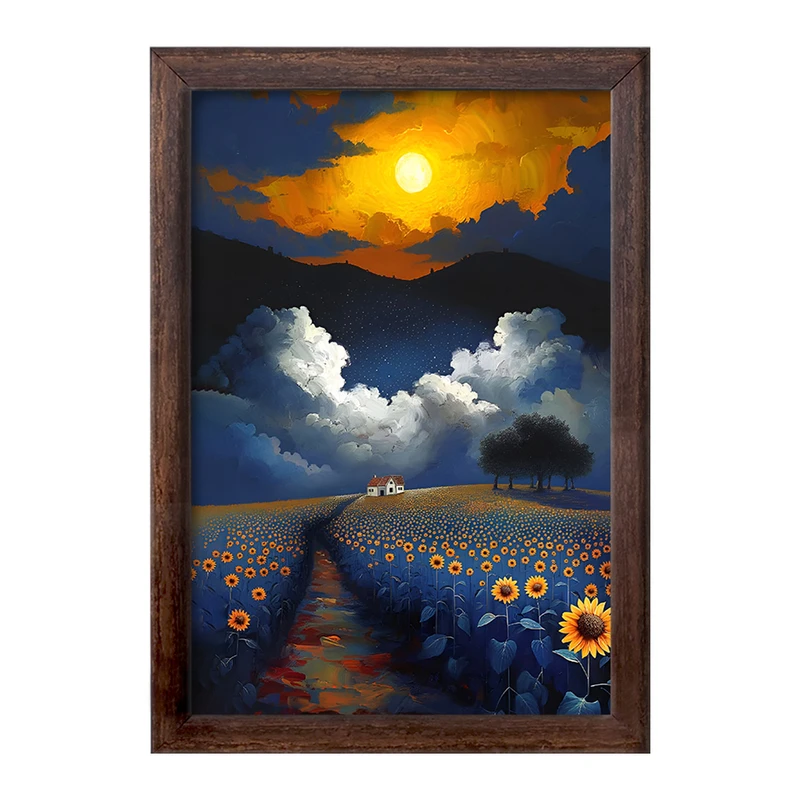 تابلو خندالو طرح مزرعه آفتابگردان کد F5089