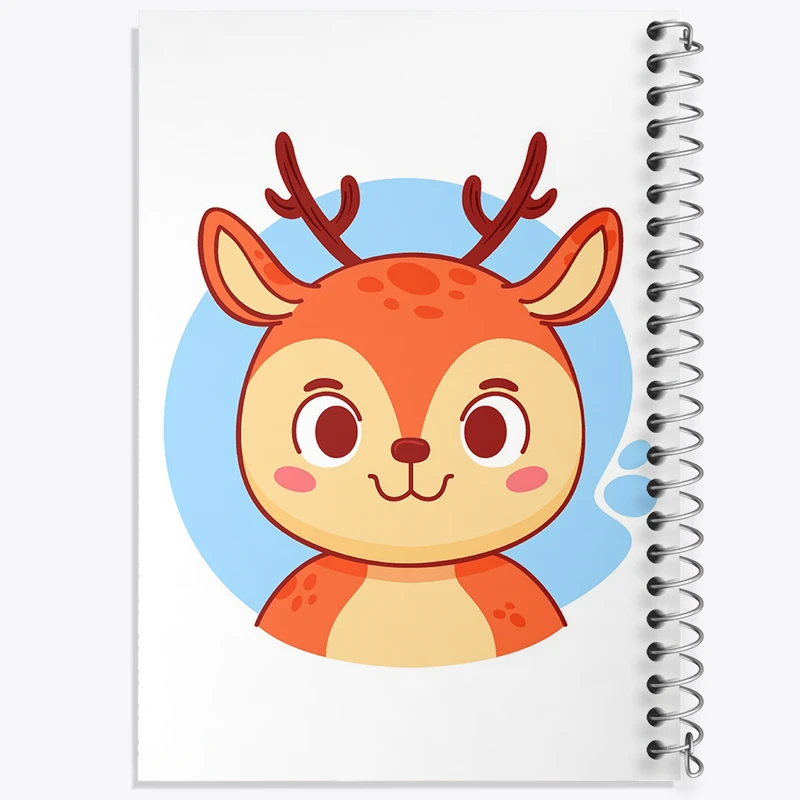 دفتر ژورنال نویسی 50 برگ خندالو مدل نقطه ای طرح گوزن حیوانات بامزه کد 37135