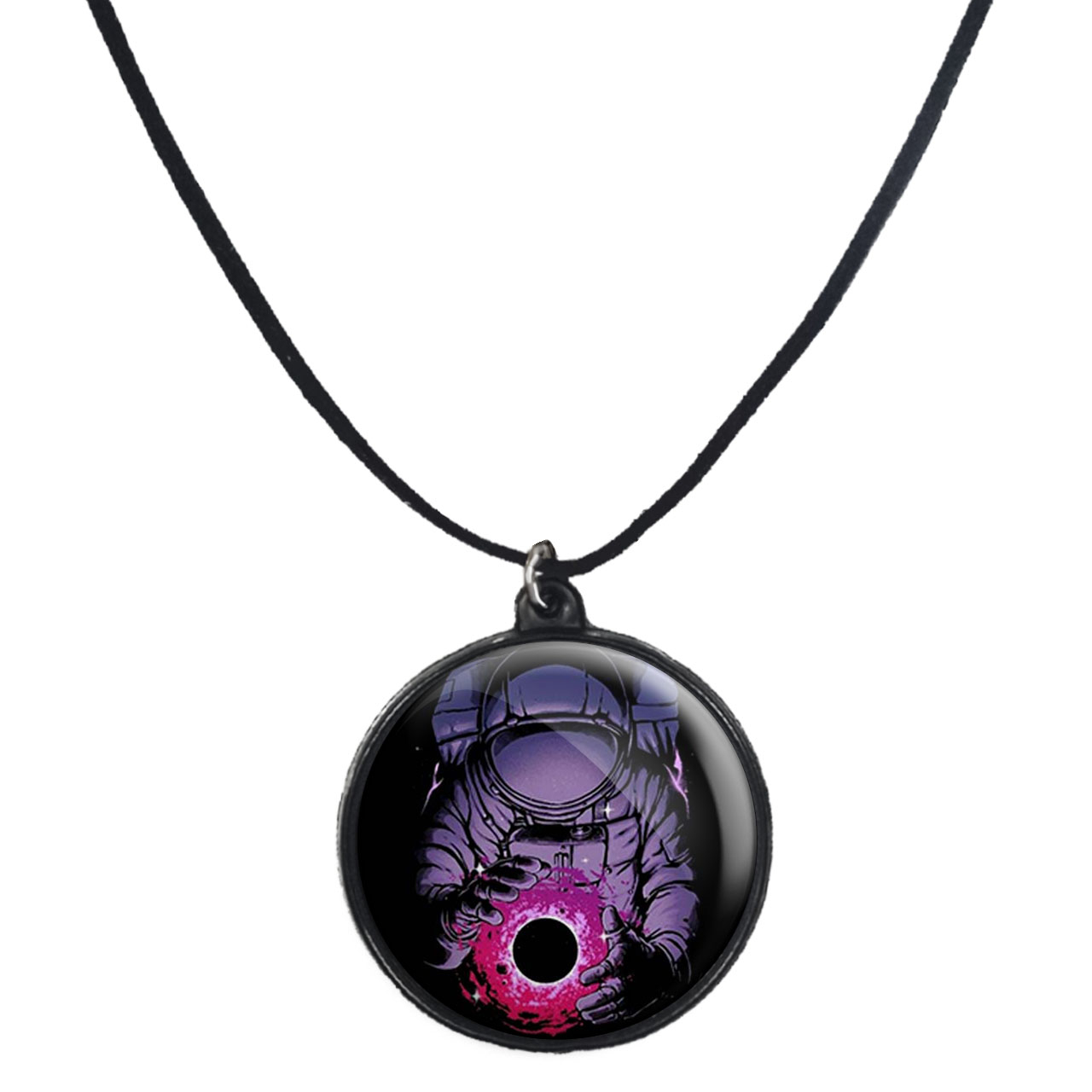 گردنبند پرمانه طرح فضانورد کد pmb.10401 مدل دو طرفه