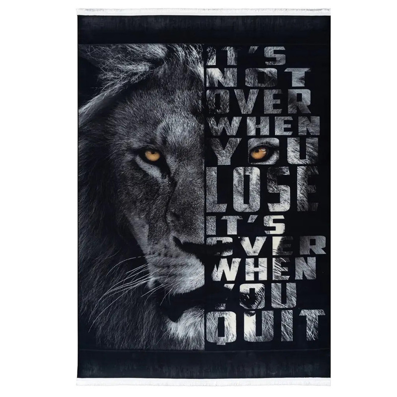 فرش ماشینی 700 شانه محتشم زمینه مشکی حاشیه مشکی مدل 25KN0000