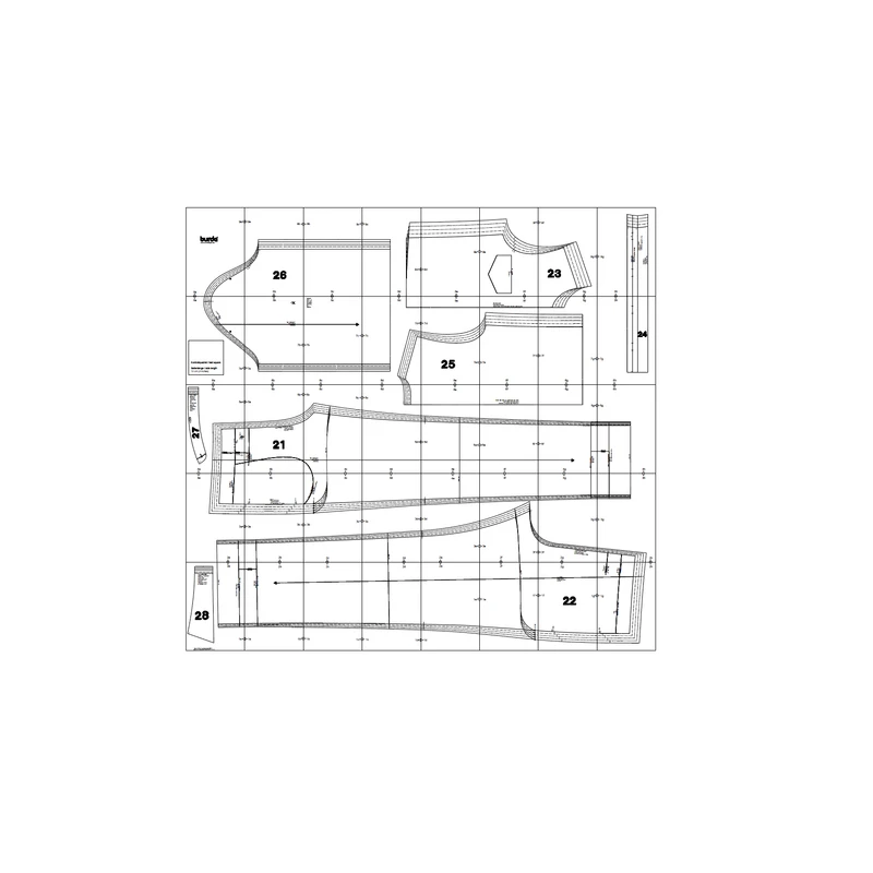 الگو خیاطی سرهمی اورال شلوارک کد 1015 سایز 34 تا 42 متد مولر