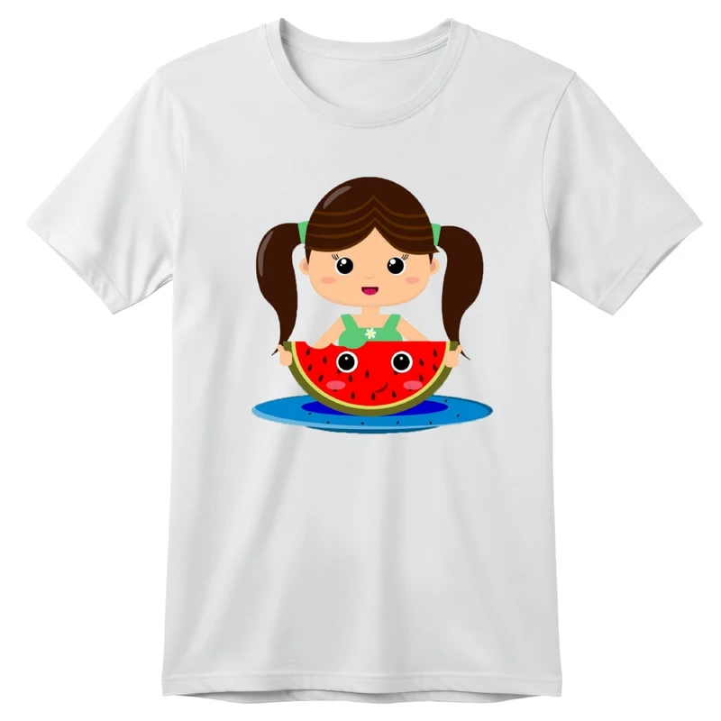 تی‌شرت آستین کوتاه بچگانه مدل دخترک یلدایی کد v41 