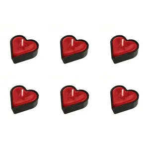 شمع مدل قلبی مجموعه 6 عددی 