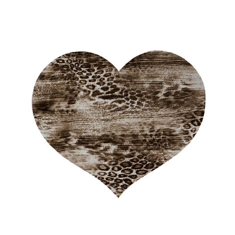 پادری مدل قلب طرح پلنگی کد 5345 سایز 90x90 سانتی متر 