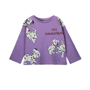 تی شرت آستین بلند دخترانه جی بی جو مدل 101 سگ خالدار کد 70023PP