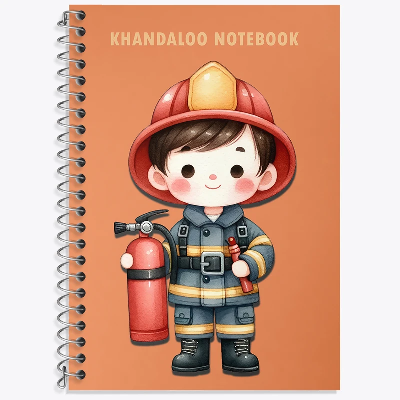 دفتر زبان 50 برگ خندالو مدل دو خط طرح آتش نشان کیوت کد N5923