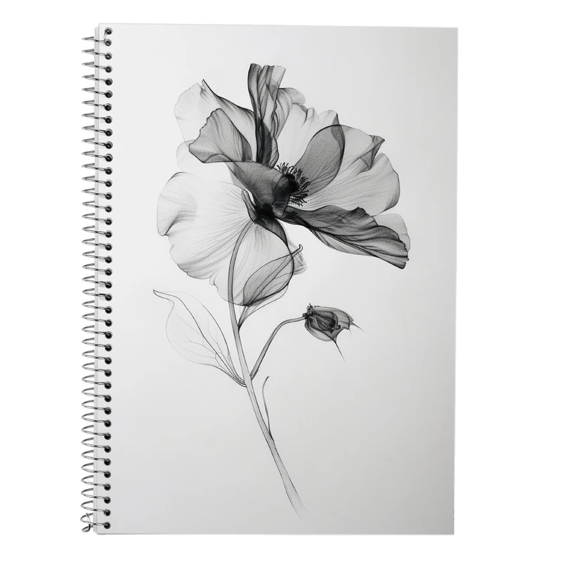 دفتر زبان 50 برگ مدوپد مدل دو خط طرح گل کد DF13856