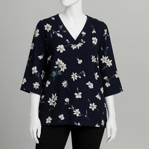 بلوز آستین سه ربع یقه هفت زنانه ال سی وایکیکی مدل W520527Z8