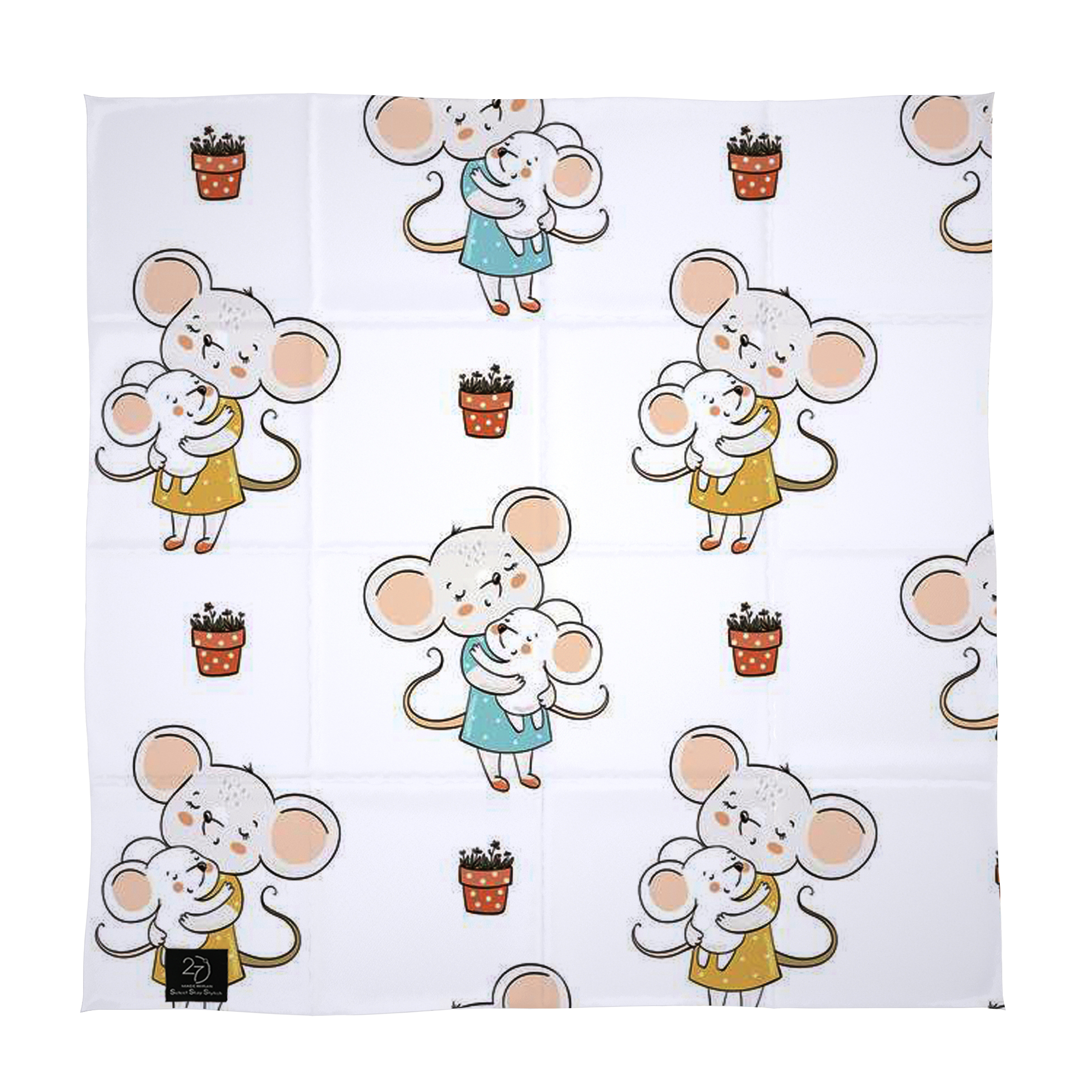 دستمال سر و گردن 27 مدل MOTHER MOUSE کد J74