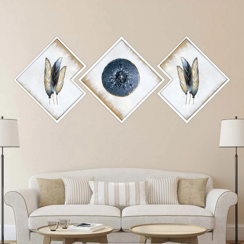 تابلو بکلیت طرح مدرن چشم نظر مدل شاین اکلیلی W-1950 مجموعه 3 عددی