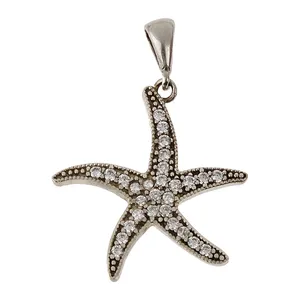 آویز گردنبند نقره زنانه مدل ستاره دریایی کد Rk-2022