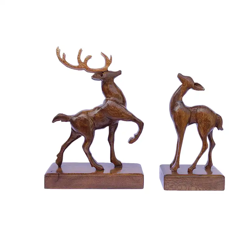 مجسمه چوبی طرح گوزن مدل FA 9092 مجموعه دو عددی