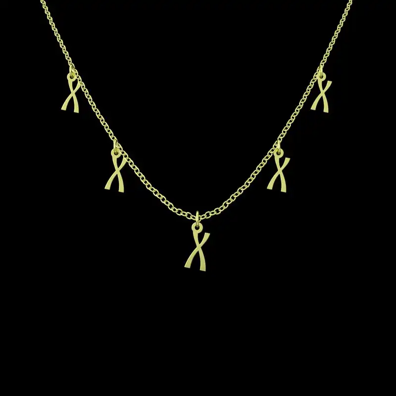 گردنبند طلا 18 عیار زنانه مدوپد مدل حرف X کد RNA17144