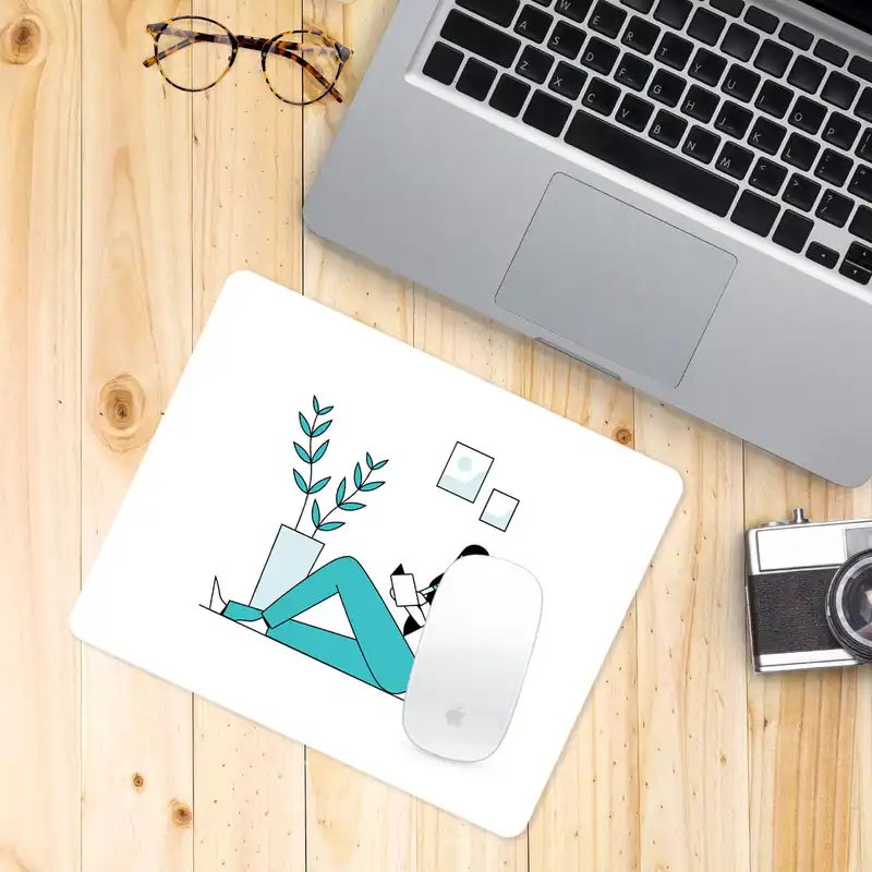 ماوس پد طرح مینیمال دختر مدل W236