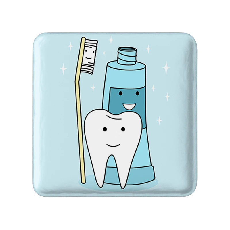 پیکسل خندالو طرح دندان و دندان پزشکی کودکانه مدل مربعی کد 36752