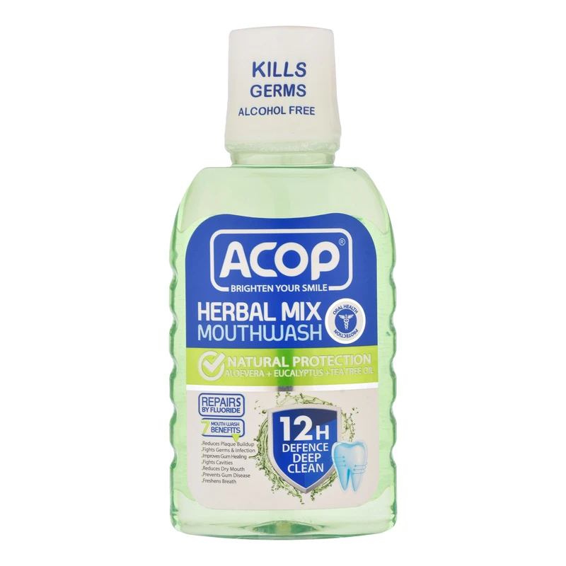 دهان شویه آکوپ مدل herbal mix حجم 300 میلی لیتر
