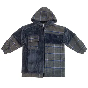 پالتو زنانه مدل چهارخانه کلاه دار آنا کد B21094