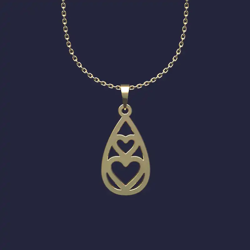 گردنبند طلا 18 عیار زنانه مدوپد مدل قلب کد KK1263