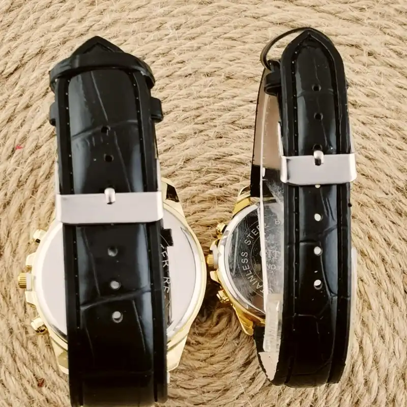 ست ساعت مچی عقربه ای زنانه و مردانه مدل تک موتوره بند چرم کد CITZ2