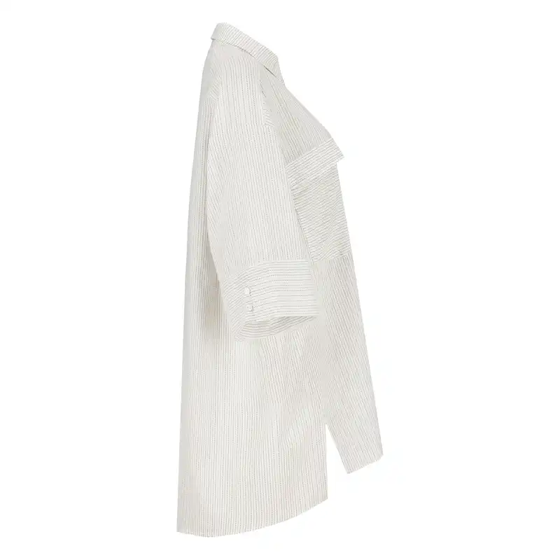 مانتو زنانه سرژه مدل 216601 دوجیب رنگ سفید