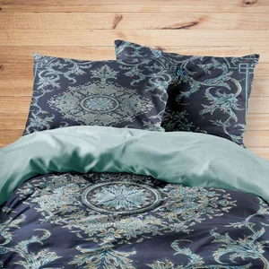 سرویس روتختی مدوپد طرح قالیچه قم لچک و ترنج مدل C-Ghom147 یک نفره 4 تکه