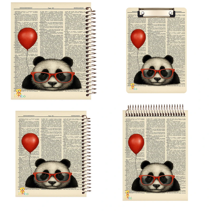 دفتر 100 برگ بانیبو مدل پاندا کد 2745 به همراه تخته شاسی بسته 4 عددی