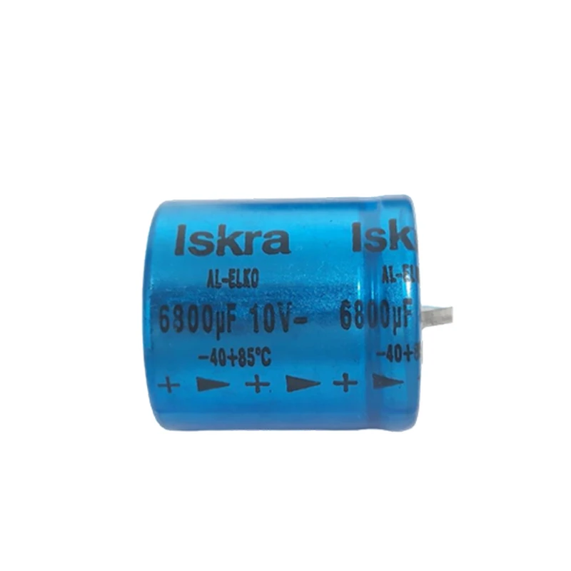 خازن الکترولیت 6800 میکرو فاراد 10 ولت ایسکرا کد F6800 بسته 2 عددی