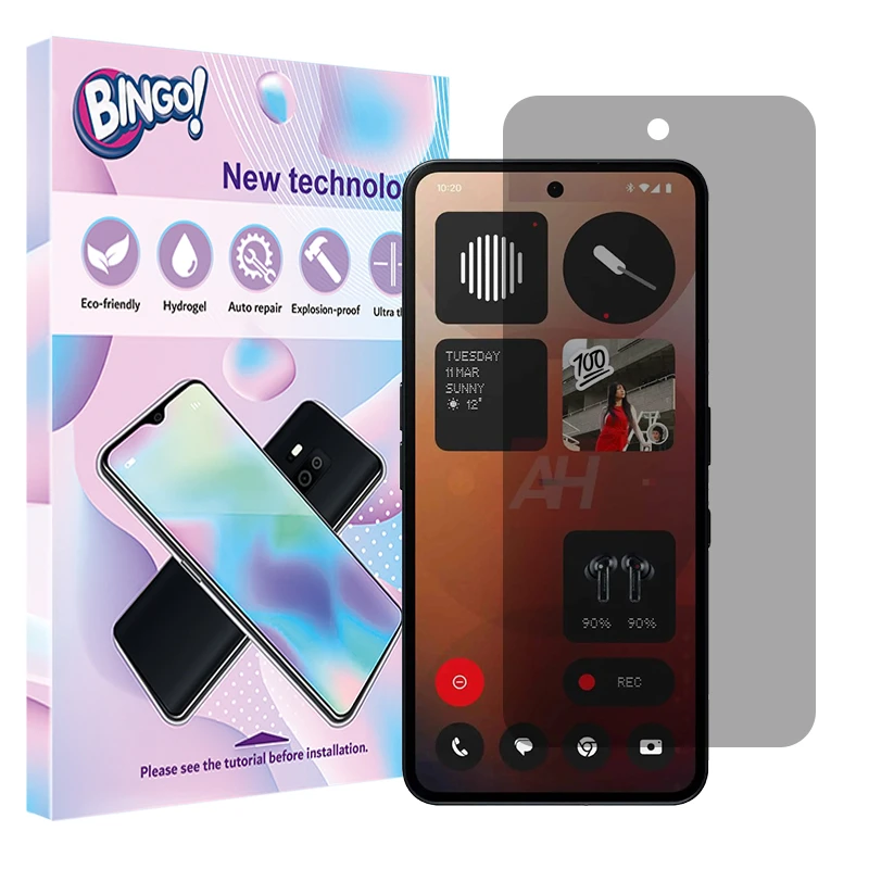 محافظ صفحه نمایش حریم شخصی بینگو مدل Tough مناسب برای گوشی موبایل ناتینگ Phone 3a Pro
