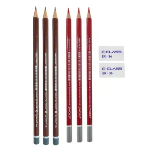  پاک کن سی.کلاس مدل tp36 به همراه مداد مشکی و مداد قرمز مجموعه 8 عددی
